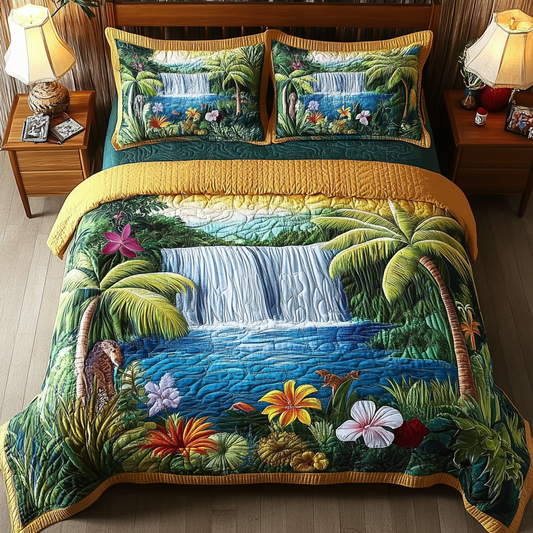 Coastal Garden 3-Piece Quilted Bedding Set NCU0VL2440