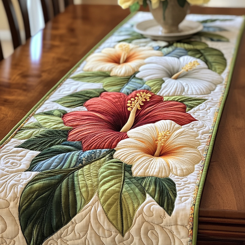 Coastal Garden Quilted Table Runner NCU0VL1795