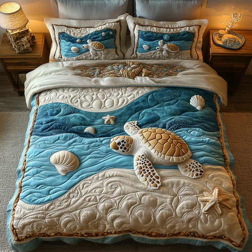 Coastal Glide 3-Piece Quilted Bedding Set NCU0DK7311