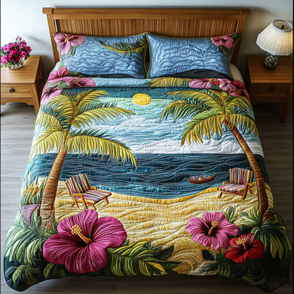 Coastal Glow 3-Piece Quilted Bedding Set NCU0DK5865