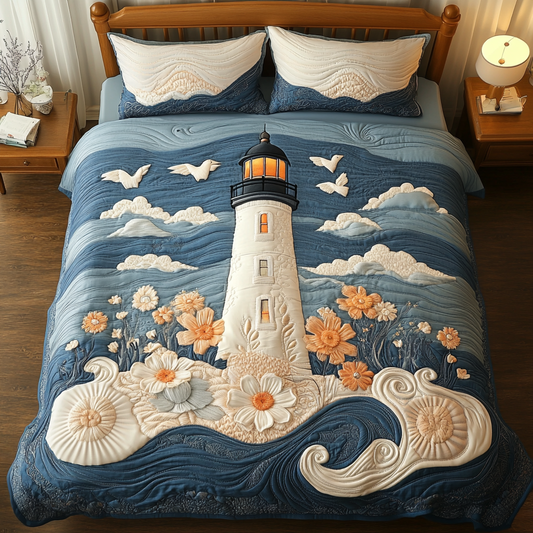 Coastal Glow 3-Piece Quilted Bedding Set NCU0DK9721