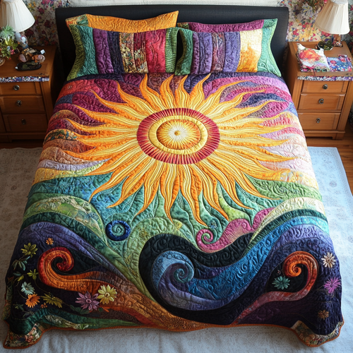 Coastal Glow 3-Piece Quilted Bedding Set NCU0VH3287