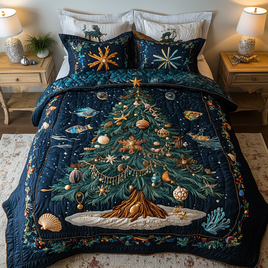 Coastal Glow 3-Piece Quilted Bedding Set NCU0VH974