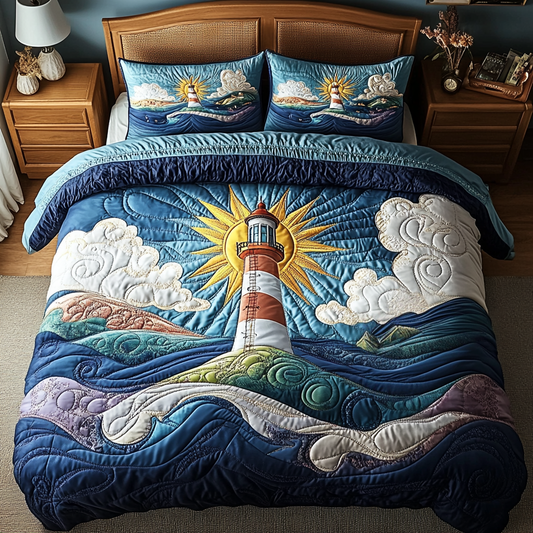 Coastal Guardian 3-Piece Quilted Bedding Set NCU0VH2612