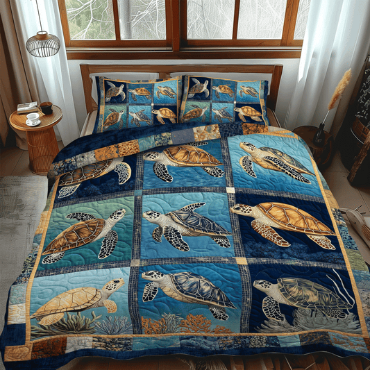 Coastal Harmony 3-Piece Quilted Bedding Set NCU0TL1141