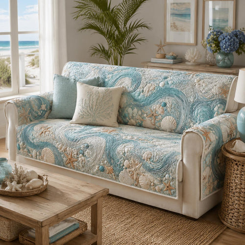 Coastal Harmony Quilted Sofa Cover NCU0DV9813