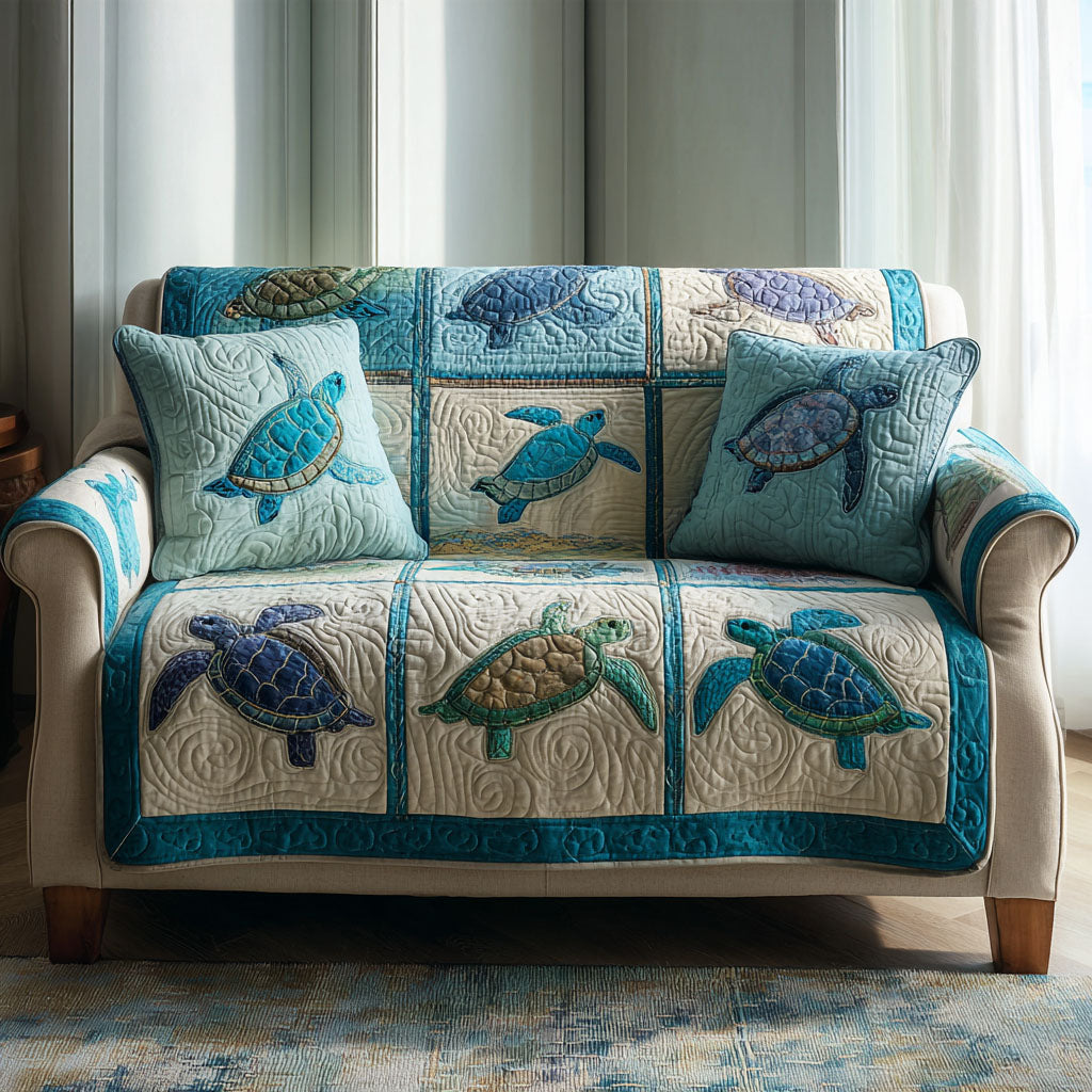 Coastal Harmony Quilted Sofa Cover NCU0TV727