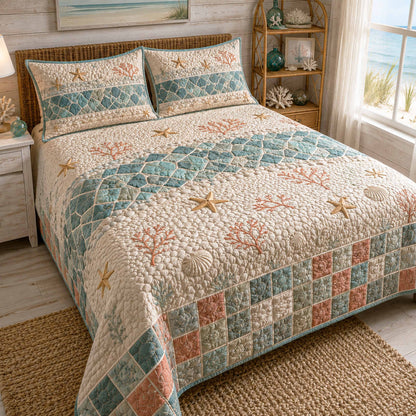 Coastal Haven 3-Piece Quilted Bedding Set NCU0TD3055