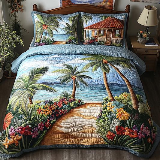 Coastal Haven 3-Piece Quilted Bedding Set NCU0VH4061