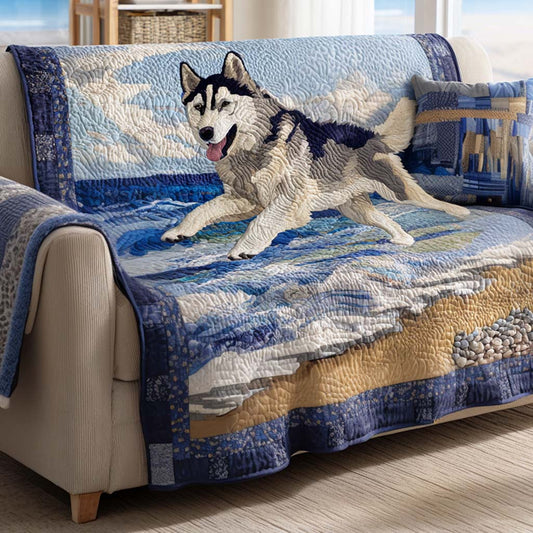 Coastal Husky Breeze Quilted Sofa Cover NCU0XD1269