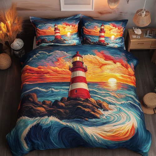 Coastal Illumination 3-Piece Quilted Bedding Set NCU0VL1394