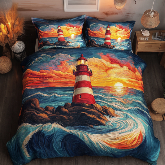 Coastal Illumination 3-Piece Quilted Bedding Set NCU0VL1394