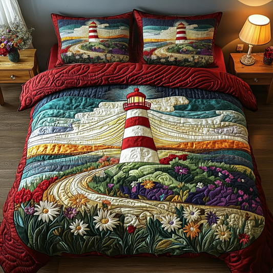 Coastal Illumination 3-Piece Quilted Bedding Set NCU0DV4597