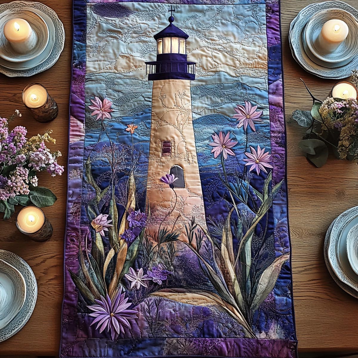 Coastal Light Quilted Table Runner NCU0DV9163