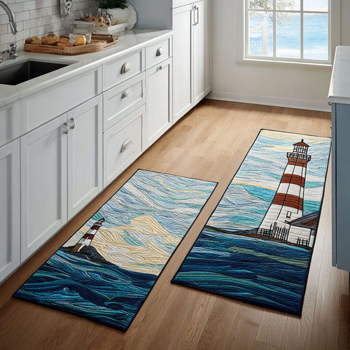 Coastal Lighthouse Kitchen Area Rug NCU0DK11806