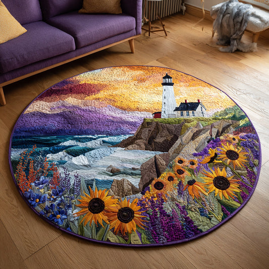 Coastal Lighthouse Quilted Round Mat NCU0HH569