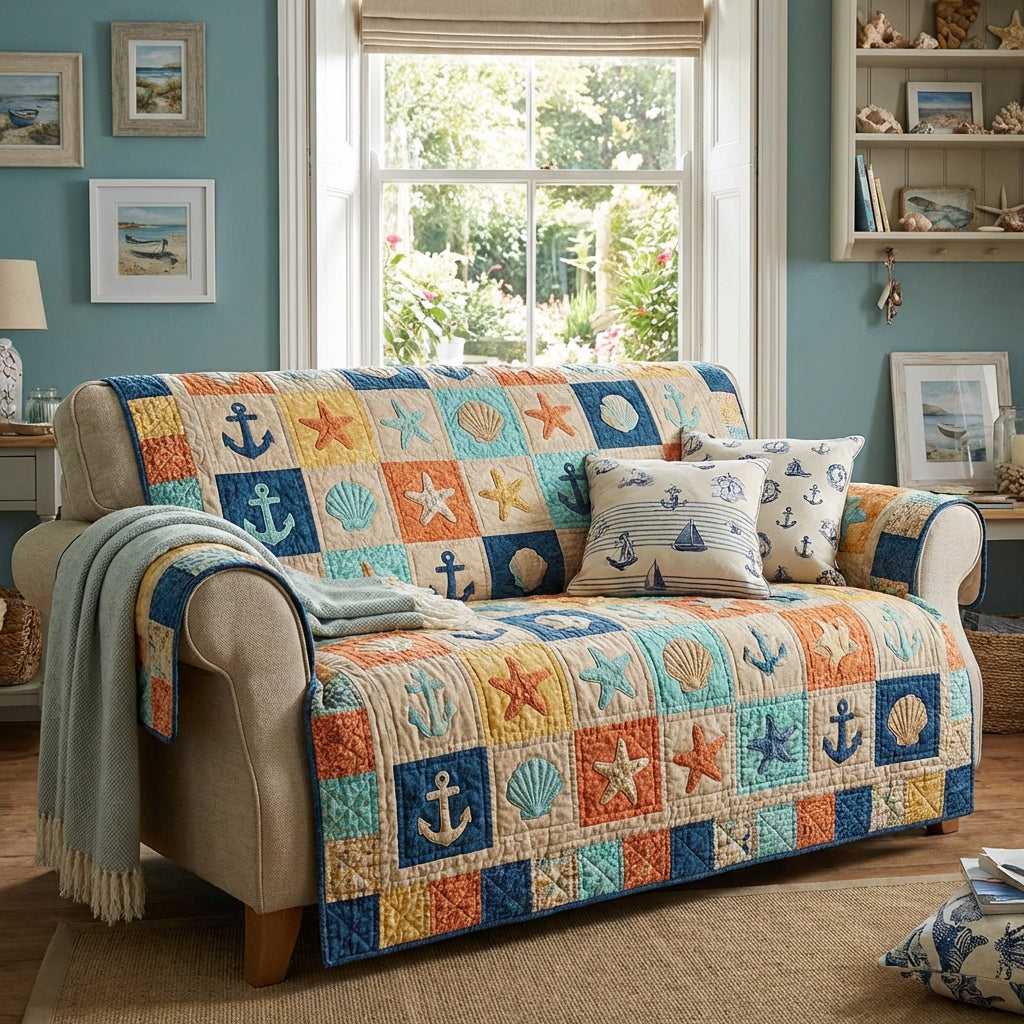 Beach Quilted Sofa Cover NCU0VT378
