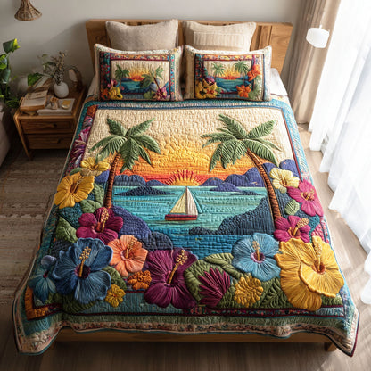 Coastal Paradise 3-Piece Quilted Bedding Set NCU0TD2598