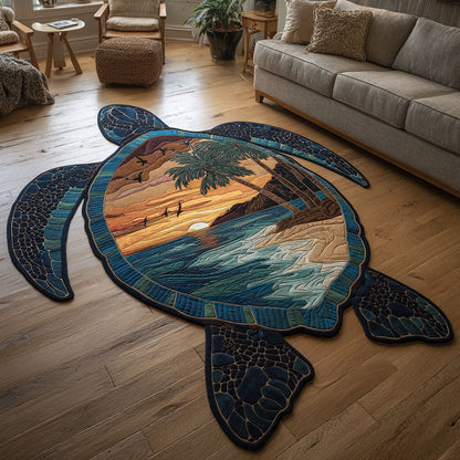 Coastal Paradise Turtle Custom Shape Area Rug NCU0NT12610