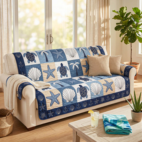 Coastal Patch Quilted Sofa Cover NCU0TD2826