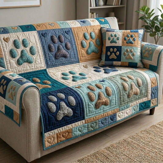 Coastal Paw Harmony Quilted Sofa Cover NCU0NT12416