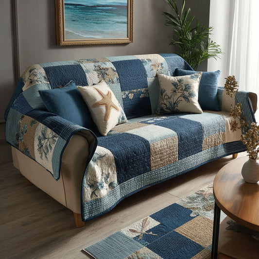 Coastal Rhythm Quilted Sofa Cover NCU0NT12094