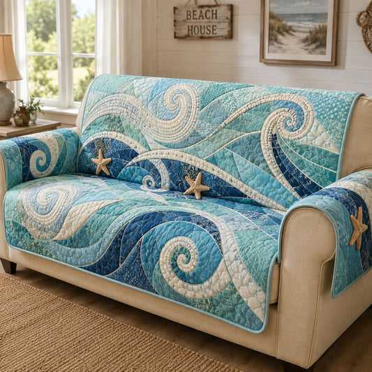 Coastal Rhythm Quilted Sofa Cover NCU0PT11978