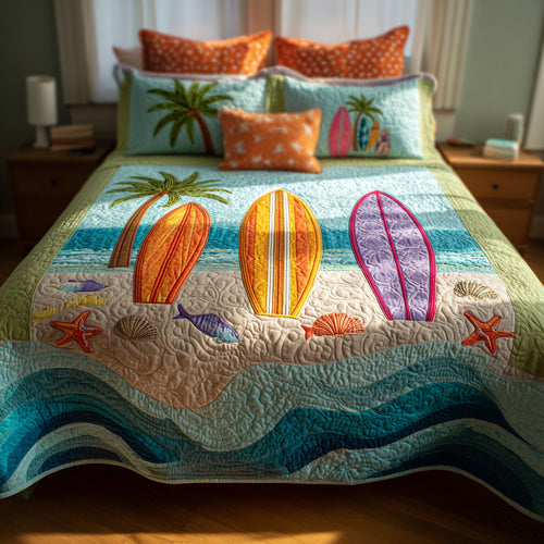 Coastal Serenity 3-Piece Quilted Bedding Set NCU0VL3547
