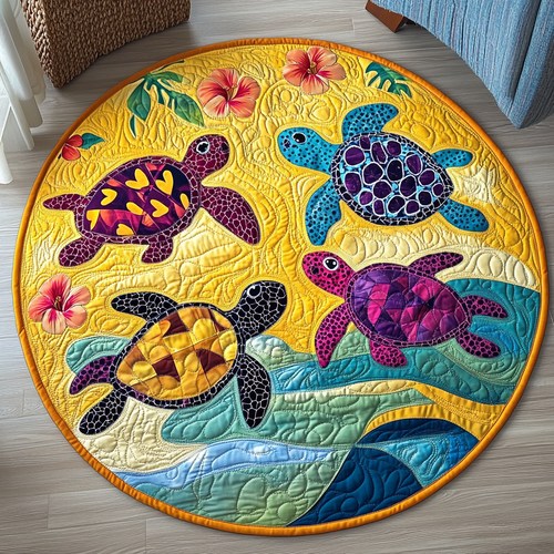 Coastal Serenity Quilted Round Mat NCU0TL1444