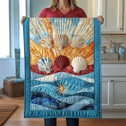Coastal Shells Quilted Table Runner NCU0TH2641