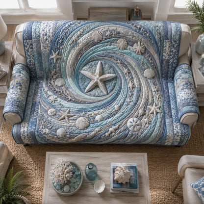 Coastal Starlight Quilted Sofa Cover NCU0PT11787