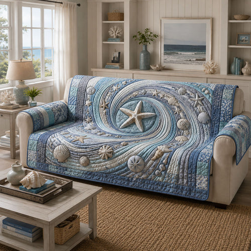 Coastal Starlight Quilted Sofa Cover NCU0PT11787