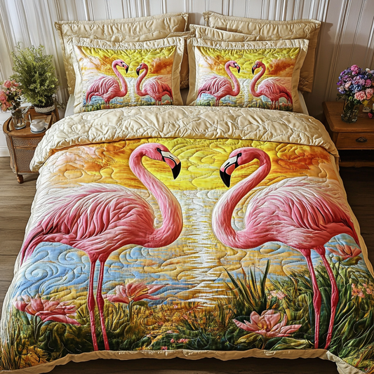 Coastal Sunset 3-Piece Quilted Bedding Set NCU0VH5593