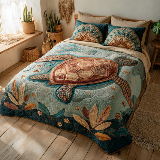 Coastal Terra 3-Piece Quilted Bedding Set NCU0VL3156