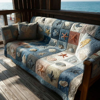 Coastal Treasure Quilted Sofa Cover NCU0PT10919