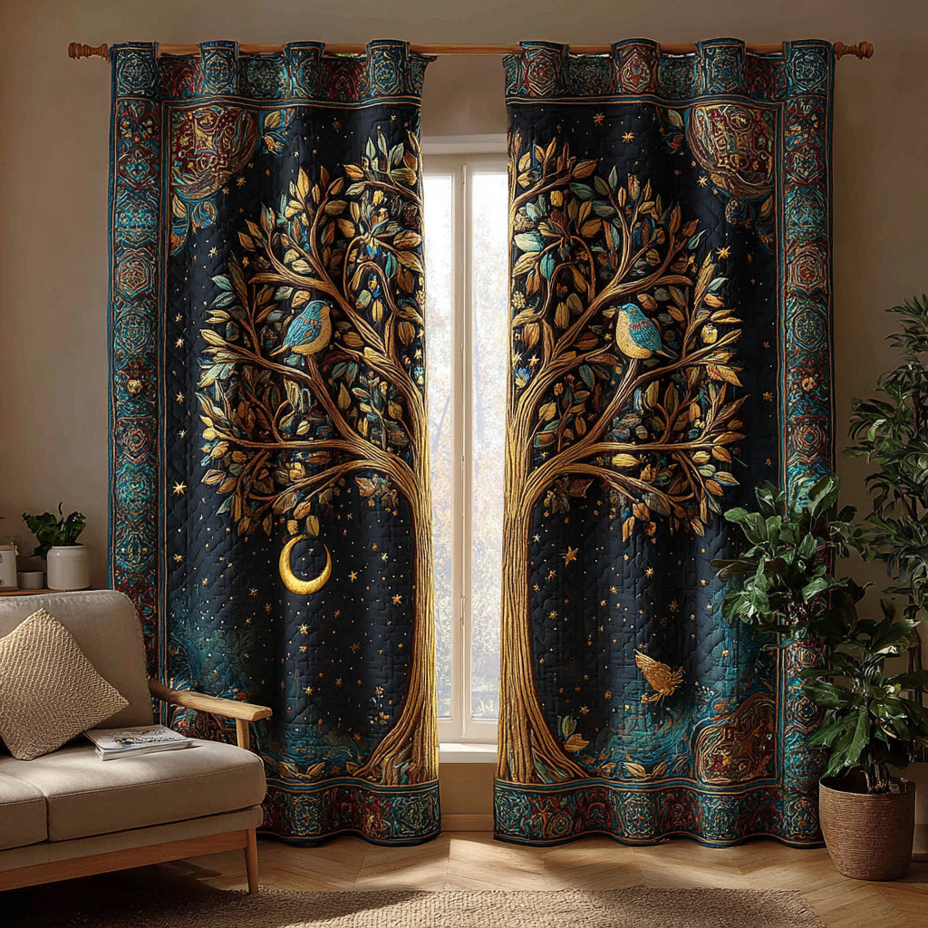 Coastal Tree of Life Quilted Curtains NCU0HH1060