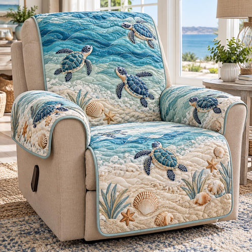 Coastal Turtle Journey Quilted Sofa Cover NCU0DV10343