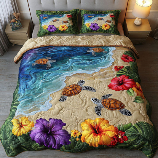 Coastal Wanderer 3-Piece Quilted Bedding Set NCU0NT7013