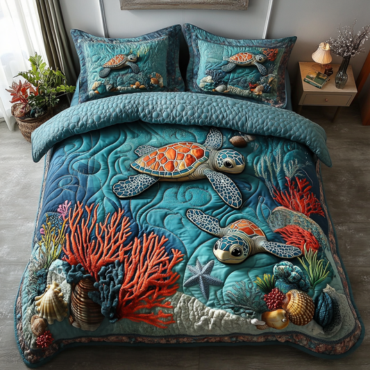Coastal Wanderer 3-Piece Quilted Bedding Set NCU0DV3524