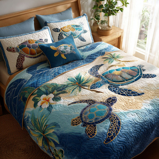 Coastal Wanderers 3-Piece Quilted Bedding Set NCU0PT8727