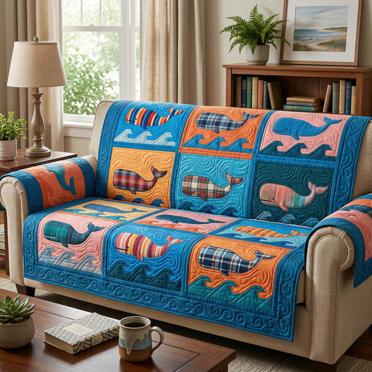 Coastal Waves Quilted Sofa Cover NCU0TD2682