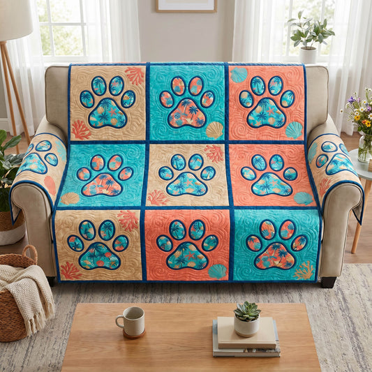Coastal Whiskers Quilted Sofa Cover NCU0TD2789
