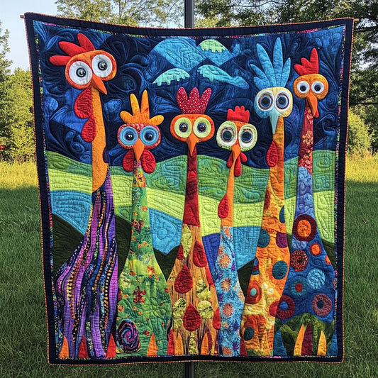 Cock-a-Doodle Crew Quilted Blanket NCU0PT4456