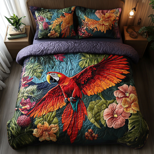 Coconut Quill 3-Piece Quilted Bedding Set NCU0DV3021