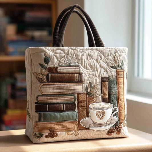 Coffee Chapter Quilted Tote Bag NCU0TD188