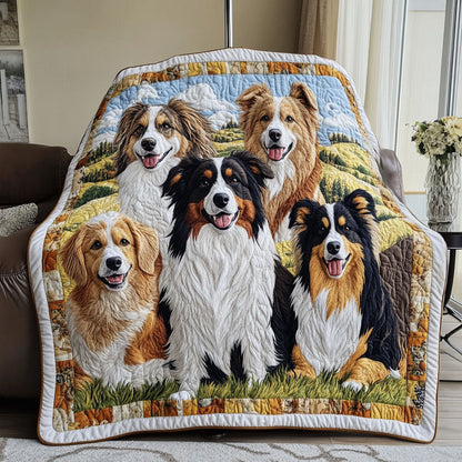 Collie Meadow Bliss Quilted Blanket NCU0PT4040