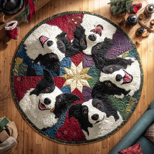 Collie Star Glow Quilted Round Mat NCU0XD687