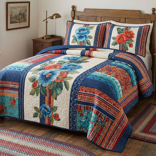 Colonial Bloom 3-Piece Quilted Bedding Set NCU0NT12360