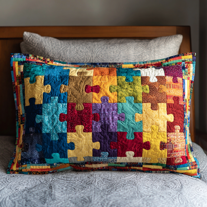 Color Blocks Quilted Bedding Pillow Case  NCU0NT9579