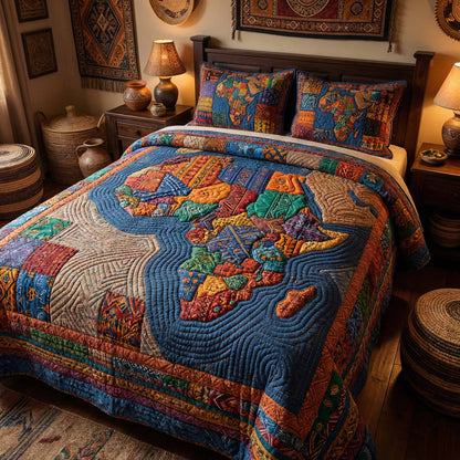Color Africa 3-Piece Quilted Bedding Set NCU0XD2746
